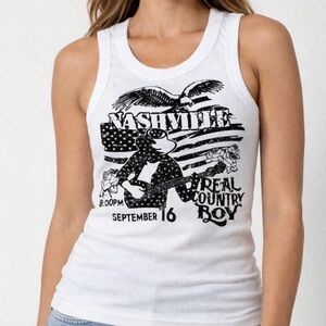 Tilly's White Graphic Tank Top